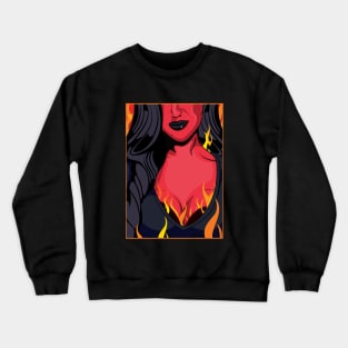 Halloween She Devil Pop Art Girl T-Shirt Crewneck Sweatshirt